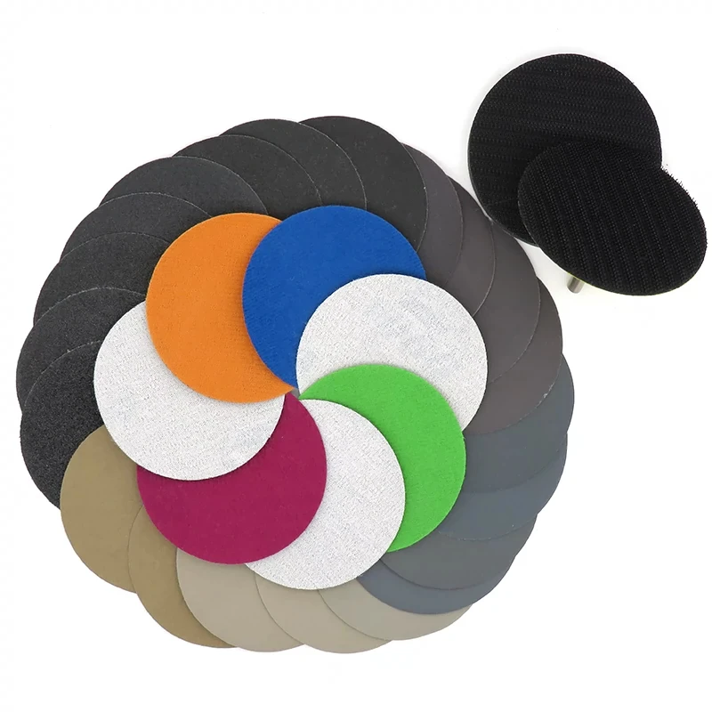 1-100Pcs 3Inch 75mm Sanding Discs Wet/Dry Sandpaper 60Grit-10000Grit Silicon Carbide Sanding Paper Abrasive Polishing Tools