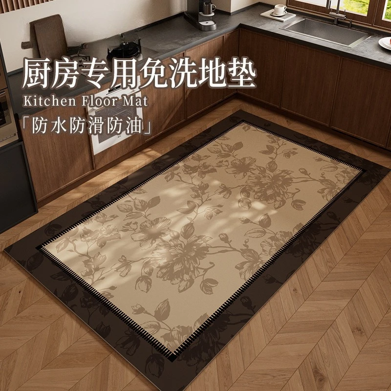 French antique style living room carpet sofa floor mat waterproof retro light luxury style leave-in advanced sense