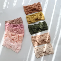 Newborn Baby Girl Headband Cable Knit Hair Band Children Nylon Headbands Toddler Head Wrap Bow Knot Turban Kid Hair Accessories