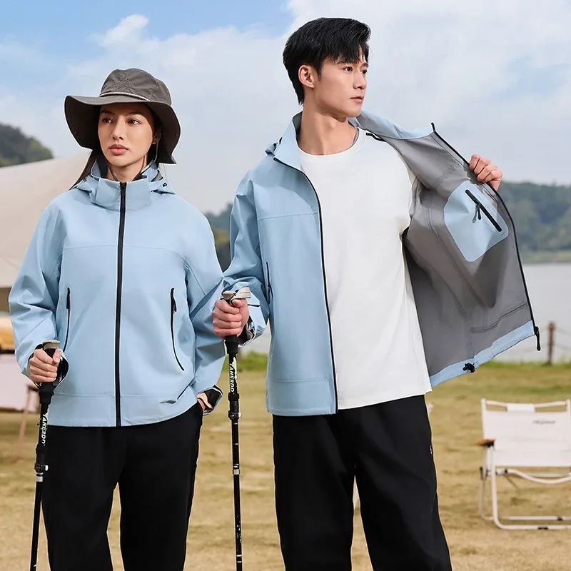 High Quality GB Standard Hardshell Jacket Women Men, Windproof Waterproof Single Layer Coat, Outdoor Hiking Cycling Raincoat