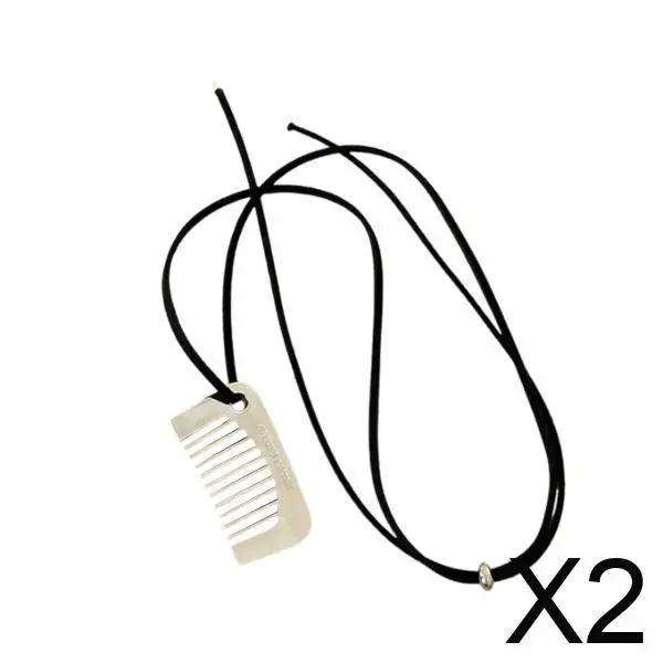 

Aesthetic Comb Charm Pendant Necklace Acetate Long Rope Jewelry Gift for Women Party Outfits