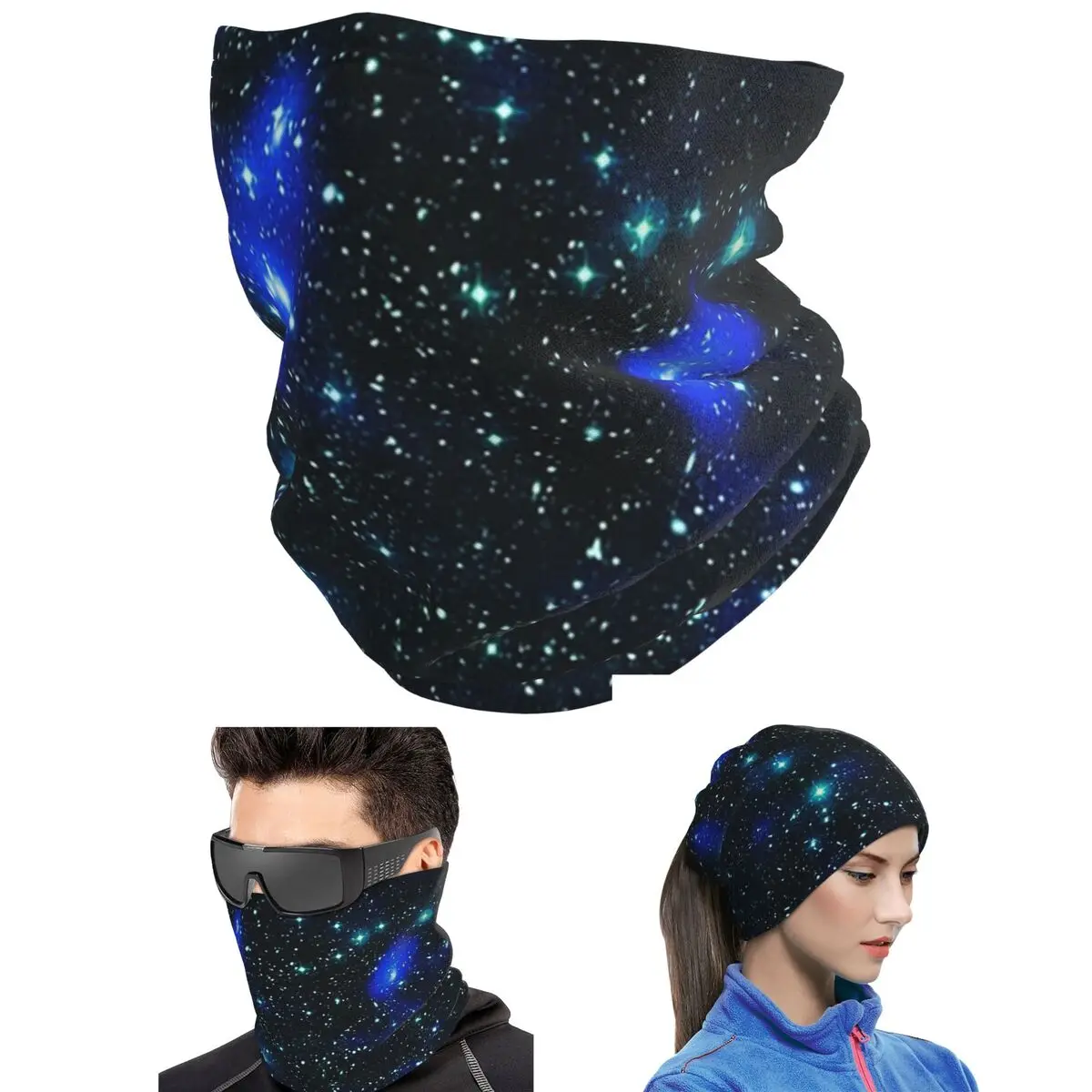 Constellation Star Clusters Galaxies Print Halloween Bandana Neck Gaiter Printed Mask Scarf Running Cycling Scarf Unisex Winter