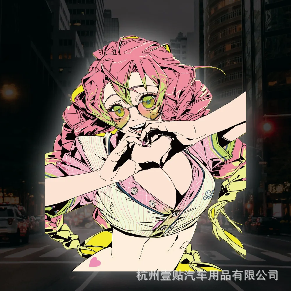 Tanjirou Nezuko Zenitsu Inosuke Popular Anime Car Stickers Motorcycle Electric Car Scratch Covering Reflective Car Stickers