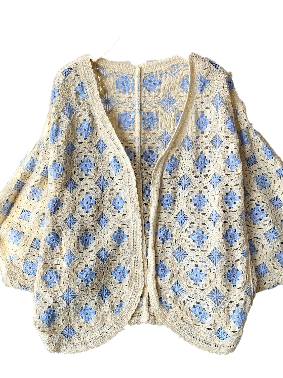 كارديجان مفتوح برقبة على شكل V، ملابس خارجية محبوكة للنساء، فضفاضة وأنيقة لفصلي الربيع والخريف، بأكمام خفاشية للحماية من الشمس #2