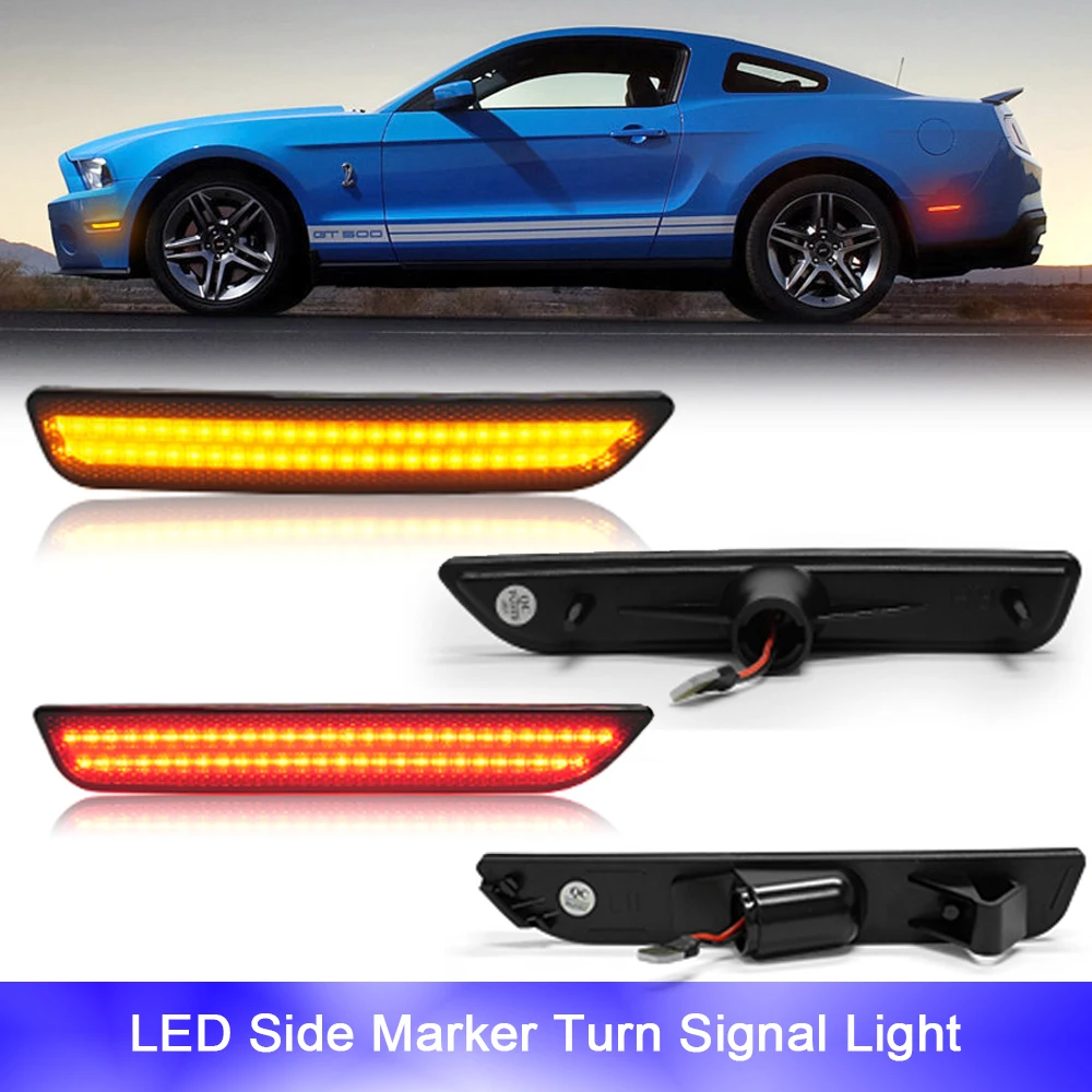 

4pcs LED Side Marker Indicator Light For Ford Mustang 2010-2014 Reverse Parking Reflector Lamp OEM#FO2551144 Auto Accessories