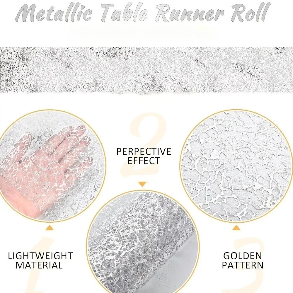 Sparkling Glitter Table Runner Rectangular Luxury Gold Table Runner Polyester Chaotic Pattern Sequin Tablecloth