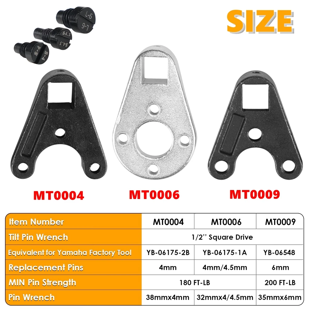 Tilt Pin Wrench Tool Set /Outboard Trim MT0004 MT0006 MT0009 For Yamaha Suzuki Johnson Evinrude All Seastar Hydraulic End Caps