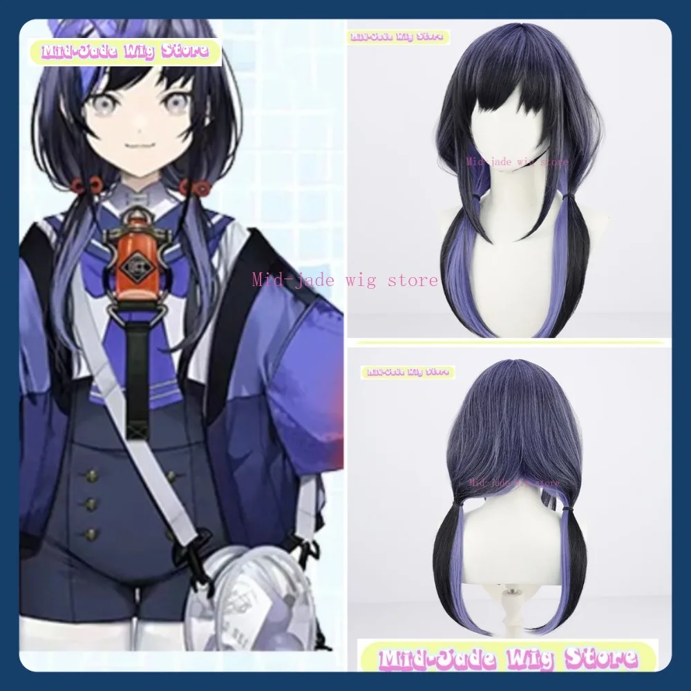 

Mid-jade Wig Store Nijisanji Pontanei Cosplay Wig Anime Game Role-playing Halloween Party Costume Props Synthetic Hair