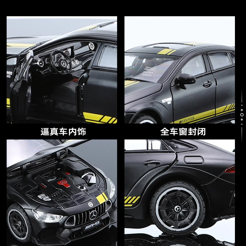 1:24 Mercedes Benz AMG GT63 Sports car Simulation Diecast Metal Alloy Model car Sound Light Pull Back Collection Kids Toy Gift