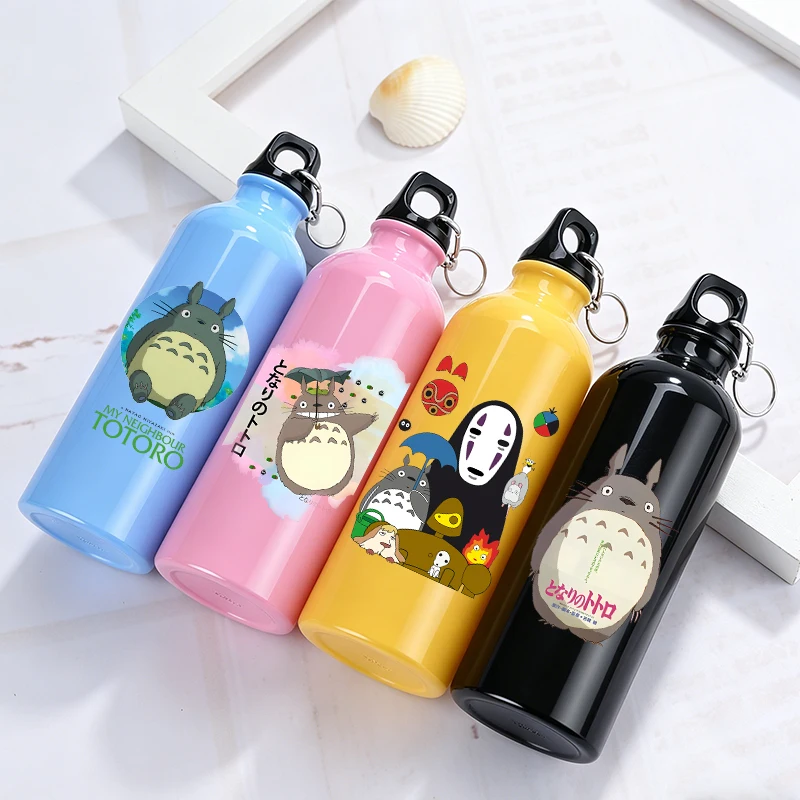 

500ML Totoro Men Water Cup Woman Anime Leak Proof Water Bottle Fashion Aluminum Large Capacity Sports Kettle Drinking Cups Gift