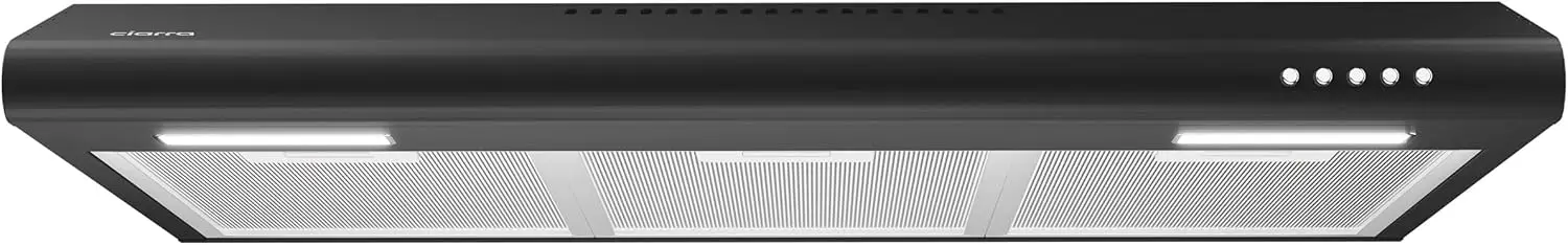 Black Range Hood 30 inch Under Cabinet Ductless Range Hood Vent for Kitchen with Anti-fingerprint Design, 3 Speed Exhaust