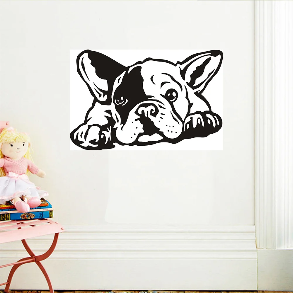 French Bulldog Dog Wall Decals - 3D Vinyl Wall Sticker Home Decor French Interior Wall Art Mural Design Preferred