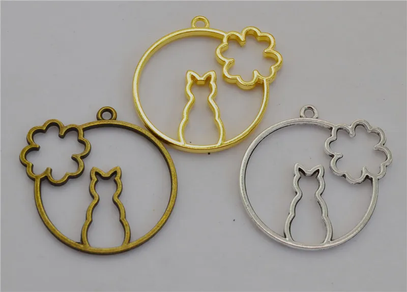 Animal UV Resin Epoxy alloy frame bottom Charm Photo Frame Bronze Tone Ancient Necklace Bracelets Pendant DIY Jewelry Supplies