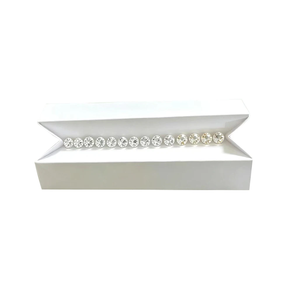 15Pcs White Gemstone Diamond Color 4c Grading Paper Sorting Tray Foldable Professional Gemological Identification Teaching Tool