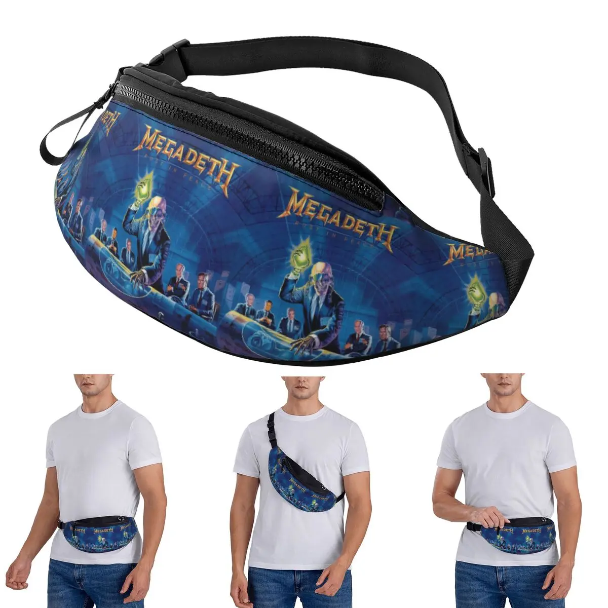 Crossbody Waist Bag Megadeths Heavy Metal Band Men Women Fanny Pack Traveling Running Money Phone Pouch