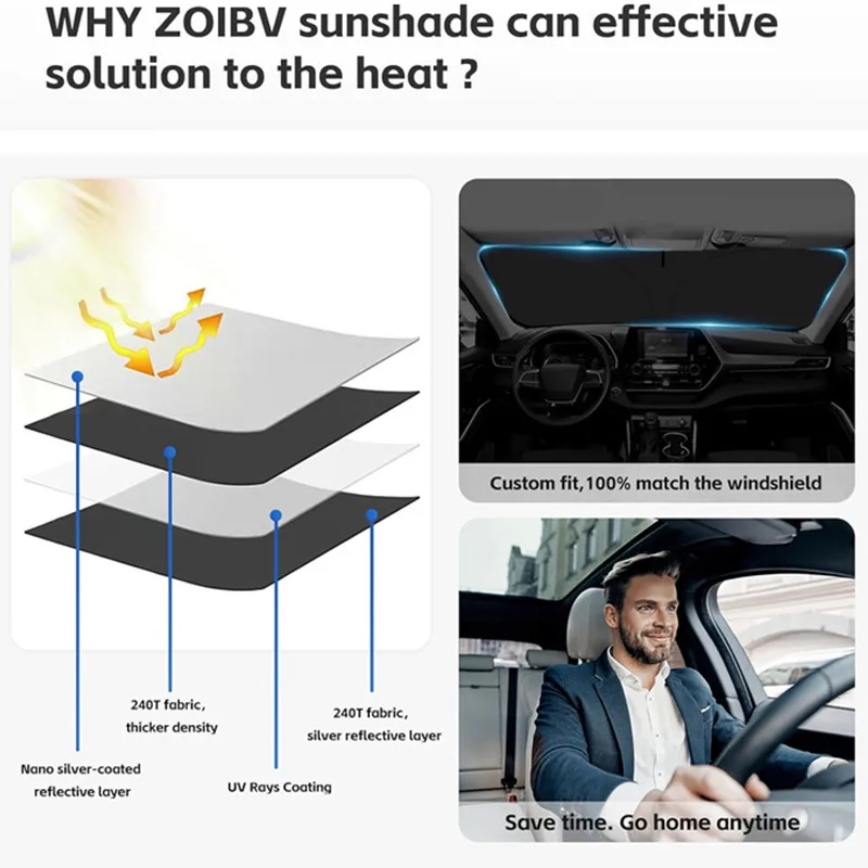 Windshield Sunshade For Mercedes-Benz A-Class W169 W168 W176 Foldable Space-Saver Sun Shade Lightproof Anti-UV Car Accessories view 4