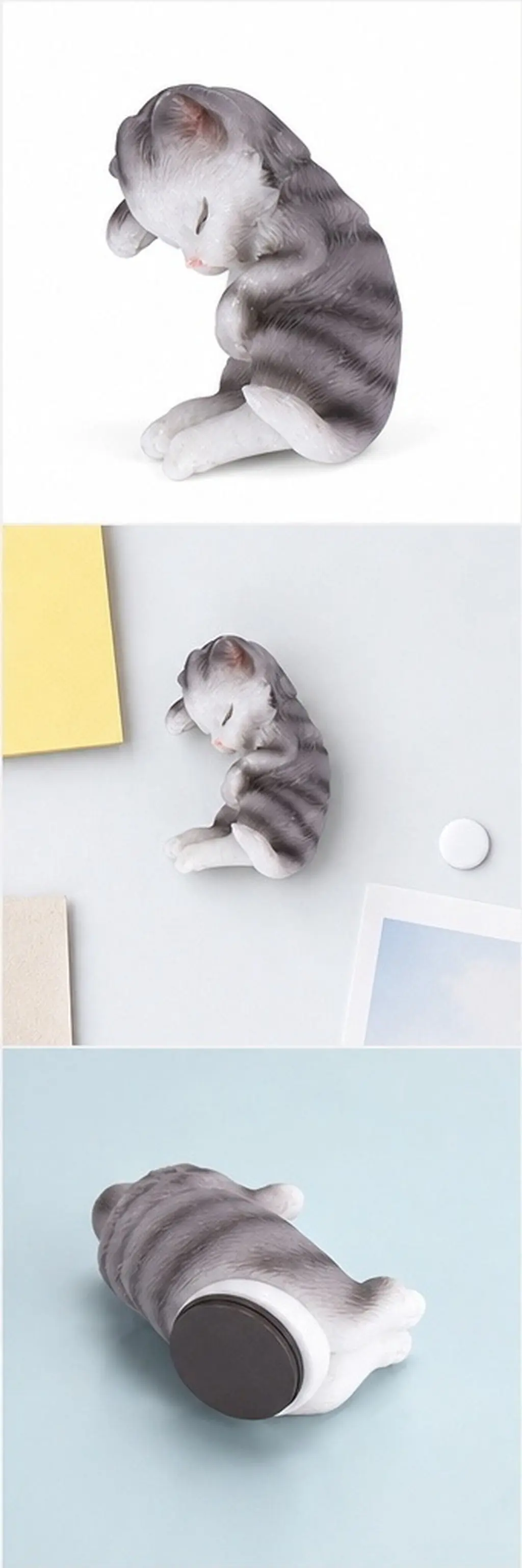 Timber Material Kitten Fridge Magnets with Magnet for Refrigerator Door Whiteboard Metal Furniture Home Decoration