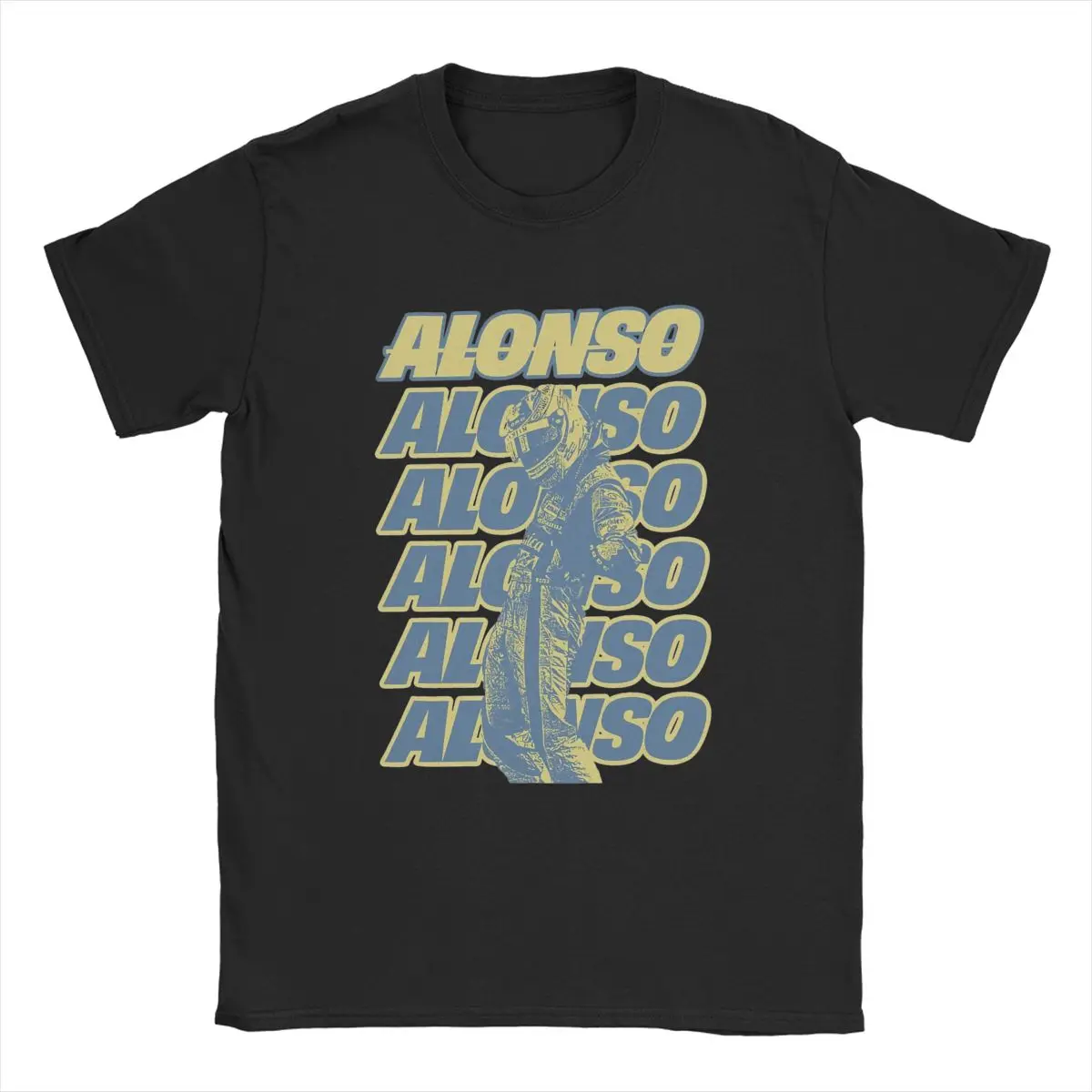 Camiseta de algodón con estampado Retro para hombre, camisa de manga corta, con cuello redondo, con estampado de personajes de la serie de carreras de alosos, con diseño de personajes de la serie de 14 coches