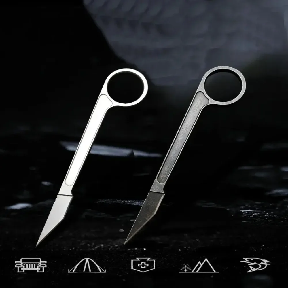 

Trskt 440C Blade Unpacking Fixed Knife Neck Chain Tactical Camping Outdoor Rescue Knives Survival Pokcet EDC Tool with K Sheath