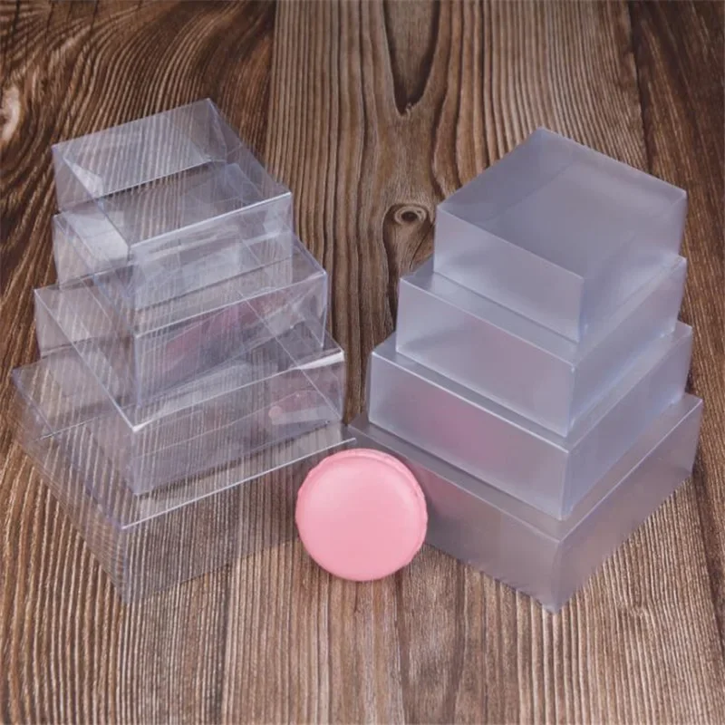 50pcs/lot Frosted Pvc Box Clear Transparent Plastic Boxes Storage Jewelry Handmade Soap Gift Box Wedding Party For Gift Packing