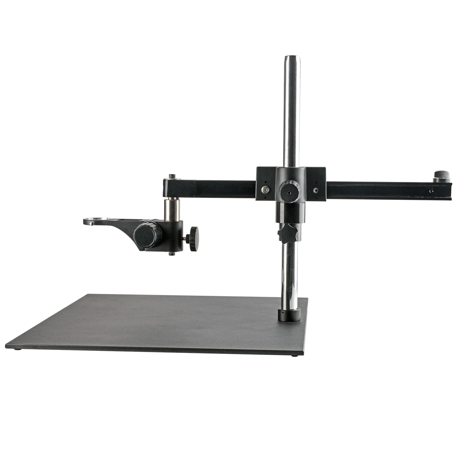 Soporte para microscopio de brazo cruzado de plataforma grande KOPPACE, Base de 500x500mm, columna larga de 500mm, apertura de lente de 50mm