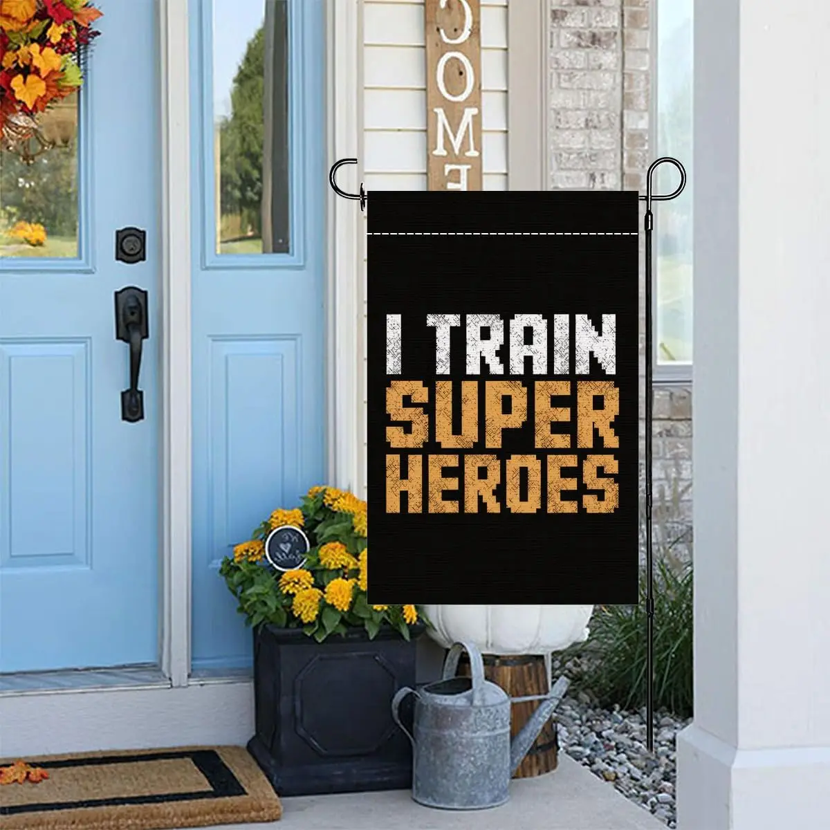 Pixel I train Super Heroes Funny Teach Coach Welcome Garden Flags-Fade Resistant Yard Flags for Porches,Gardens,Farmhouses,P kkz
