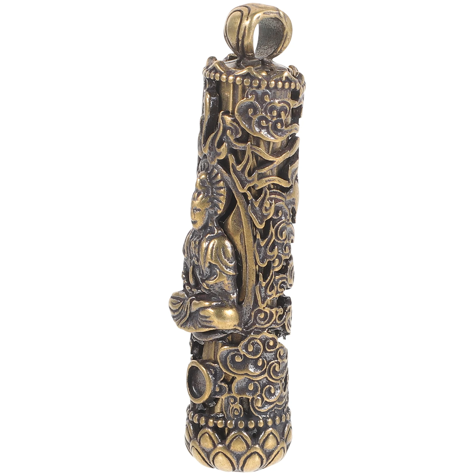 

Copper Buddha Pendant Vintage Brass Charm Keychain Hanging Decor Compact Bag Accessory Retro Lightweight