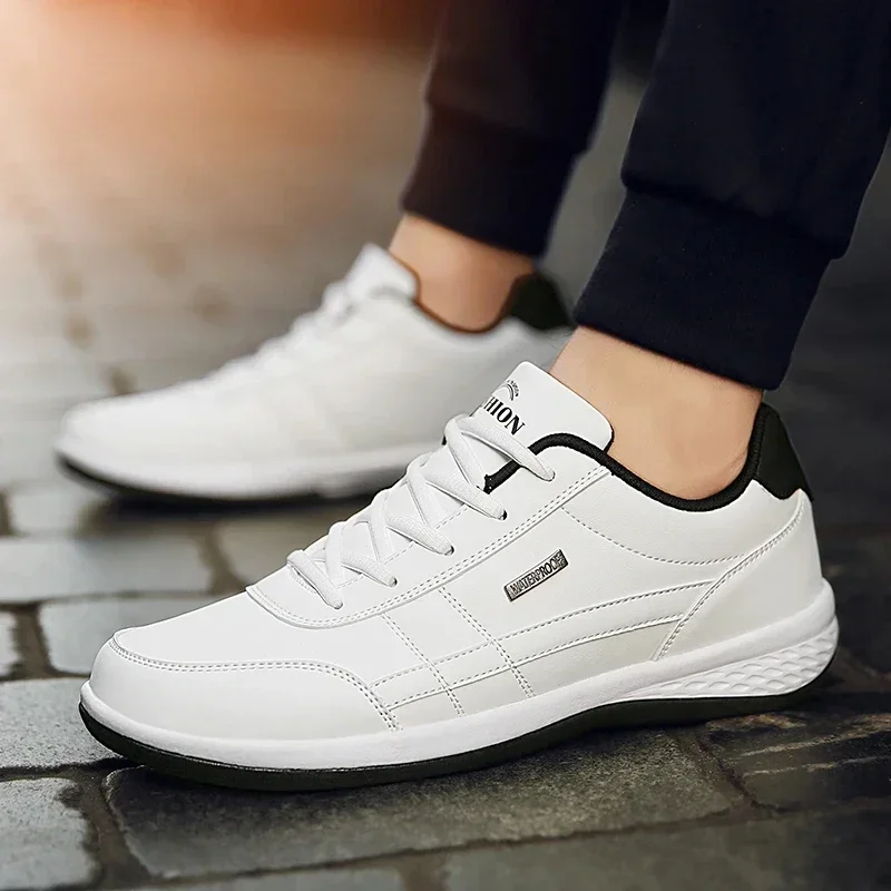 Shoes for Lace Up Footwear Vulcanized Men Leather Sneaker Waterproof Casual Comfortable Men's Sneaker Man Shoe Masculino image 6