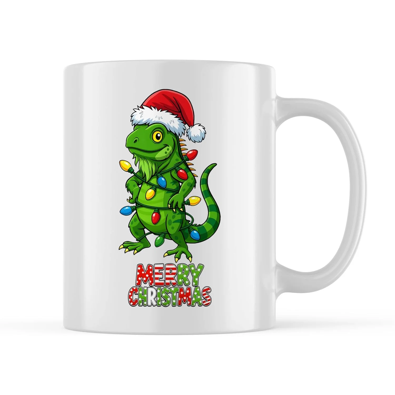 

Green Iguana Christmas Coffee Mug - Reptile Lover Holiday Cup - Exotic Animal Souvenir Keepsake Gift for Frie