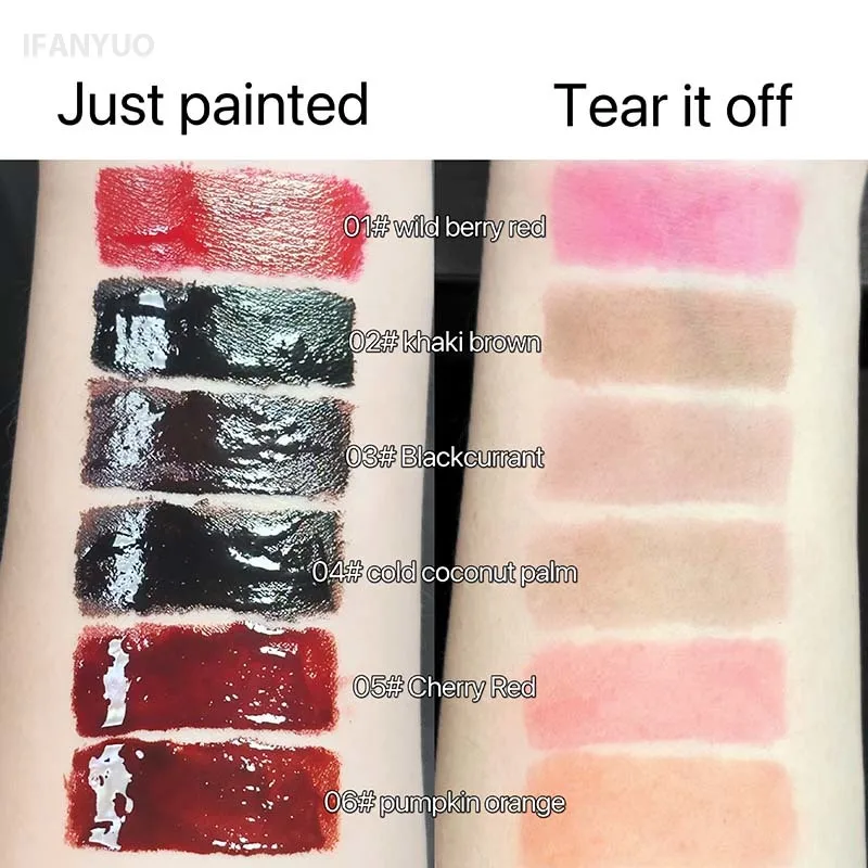 Black Brown Peel Off Tattoo Liquid Lipstick Waterproof Lasting