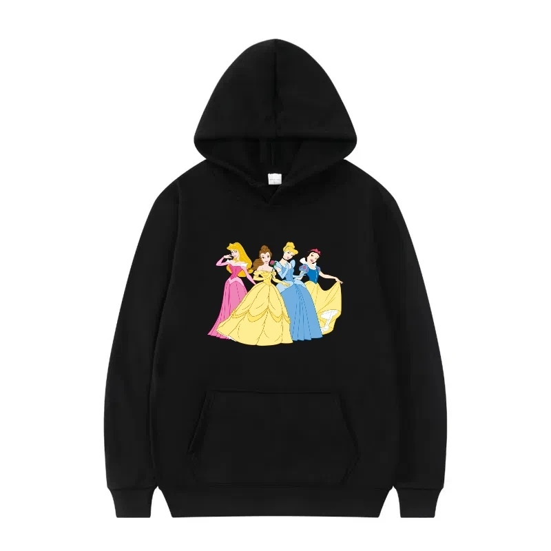 سويت شيرت نسائي بقلنسوة مطبوع عليه أزياء الأميرة الجميلة من ديزني بأكمام طويلة، ملابس فضفاضة ومريحة #2