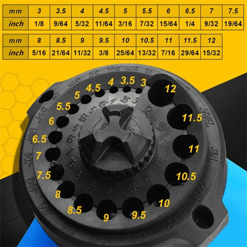 Afiador de broca para bits de torção, 3 a 12mm, 19 furos de moagem, ferramentas elétricas, plugue UE, durável