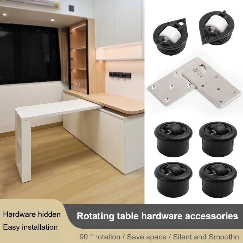 Upgraded Version 90 Degree Folding Rotating Table Storage Table Connector Left/Right Rotation Multifunctional Furniture Hardware