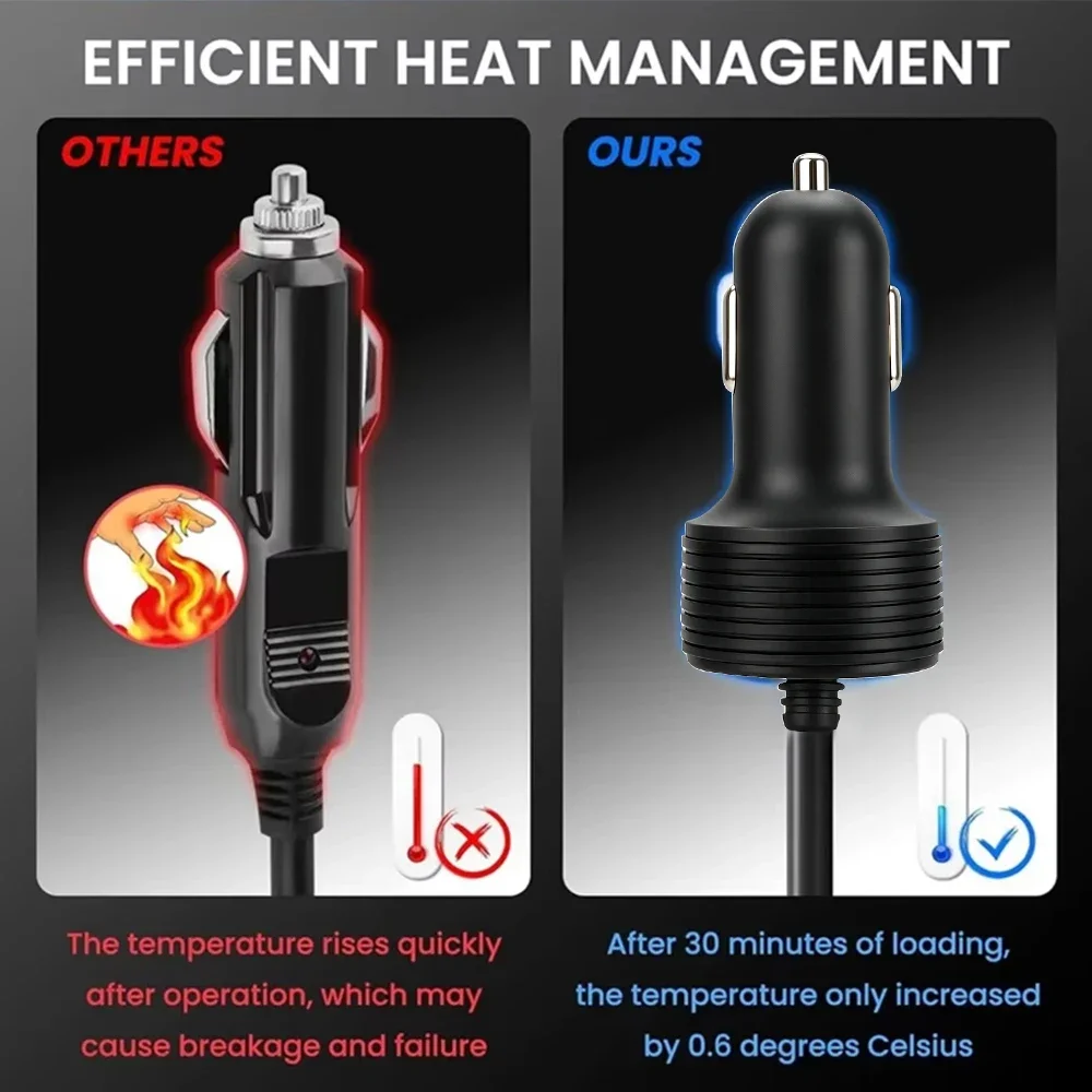 For Starlink Mini Power Adapter Cigarette Lighter Car Charger 12V-24V DC Power Cord for Starlink Mini DC Male to Lighter Plug