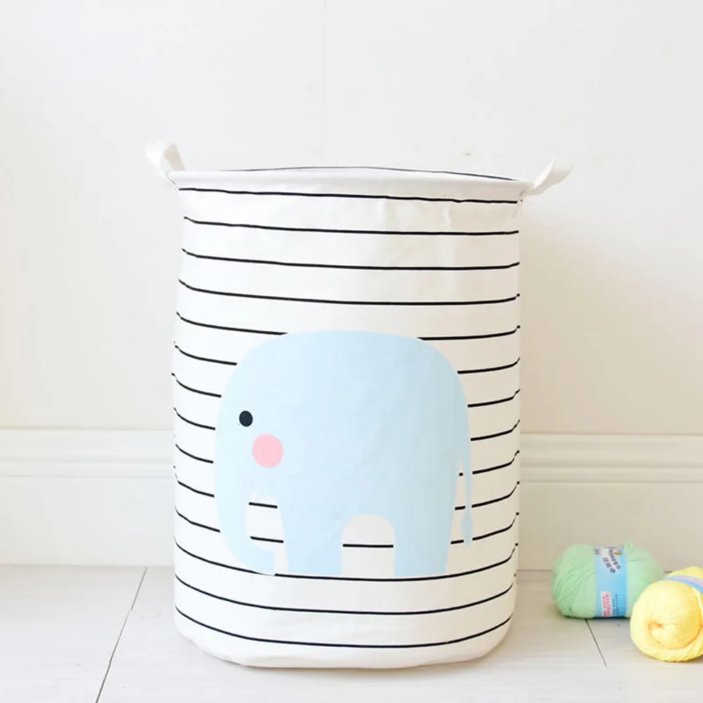 

Large Capacity Laundry Basket Striped Collapsible Storage Bucket Waterproof Hamper Clothes Organizer Collection