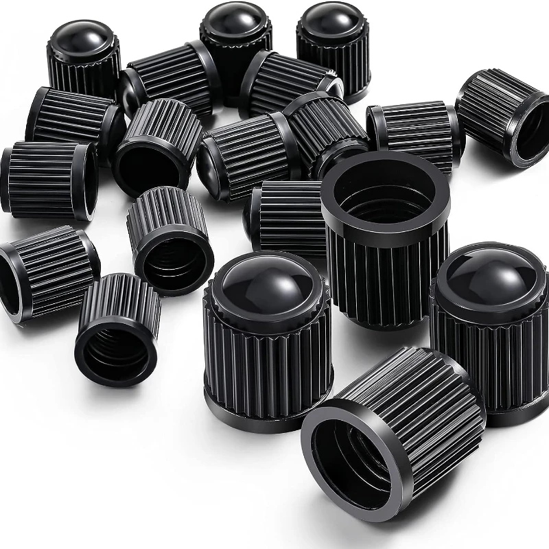 100pcs A Bag Black Aluminium Alloy Valve Stem Cap Dust Cover For Car/Bicycle Tires 13*10mm Plastic American Truck