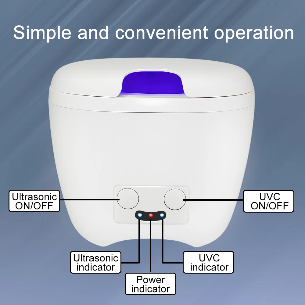 Household Ultrasonic UV Cleaner Dental Assistant Denture Bath Pulsating Cleaning Kit For Jewelry False Teeth Aligner Retainer