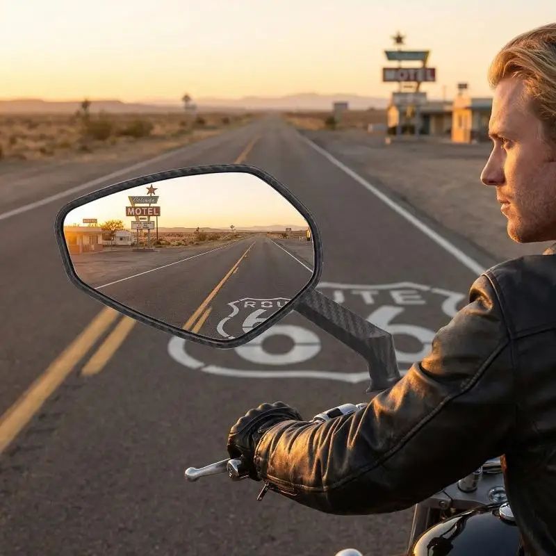 Bicycle Motorcycle Universal Rearview Mirror 8mm Round Anti Fall Sturdy Build for Mountain Road and Urban Usage