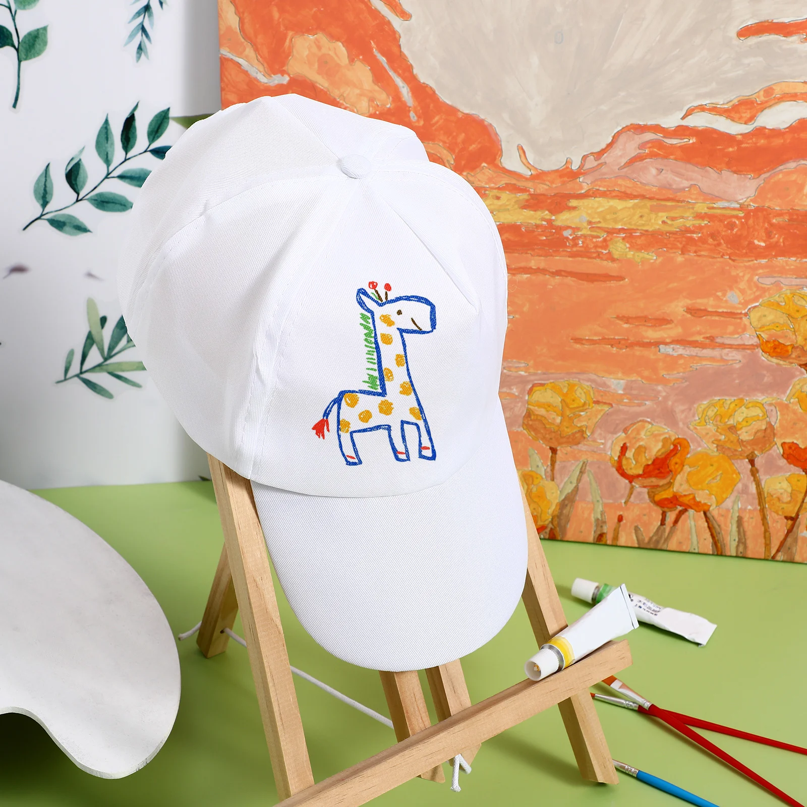 10 Pcs Graffiti Drawing Hat Practical DIY Hand-painted Wool Cap White Hats Kids Unfinished Cotton Supply