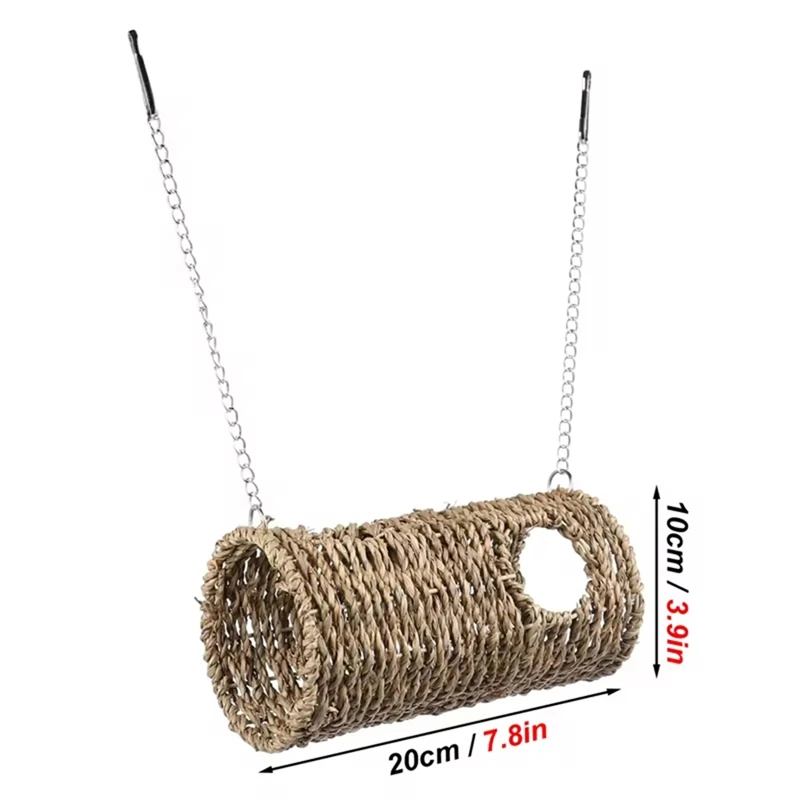 Grass Hammock Play Tunnel Hanging Bed House For Pet Rat Hamster Pet Bird Nest House Bed Parrot Seagrass Rattan Houses