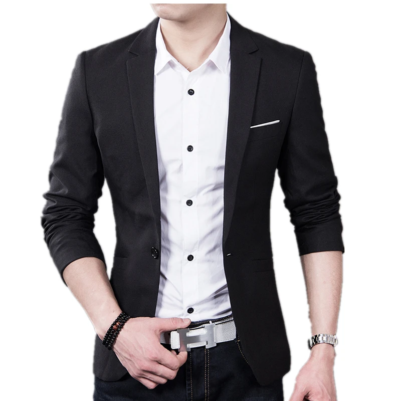 2024 gorąca moda męska Casual Slim Fit garnitur marynarka jednolity kolor wysokiej jakości męski blezer darmowa wysyłka L-5XL — zdjęcie 2