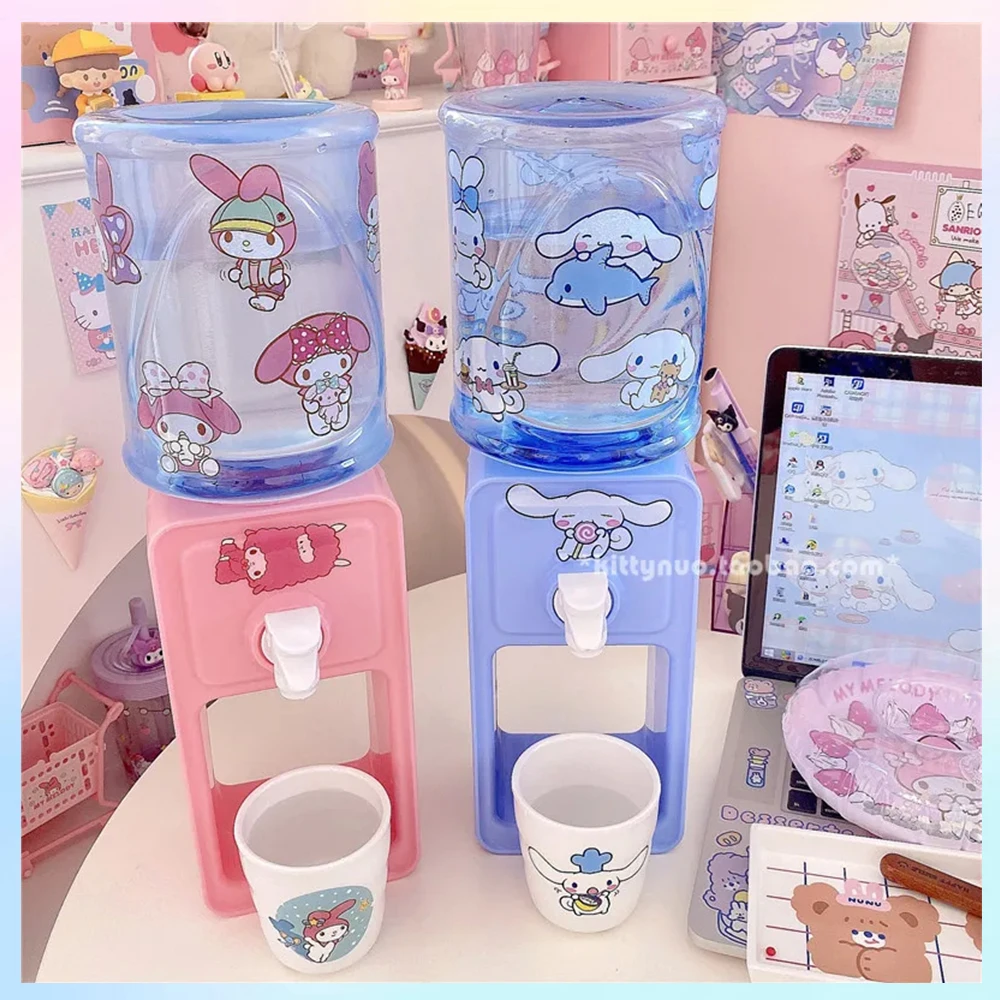 

Kawaii Desktop Water Dispenser Sanrios Cartoon My Melody Cinnamoroll Cute Beauty Diy Large Capacity with Stickers Toy Girl Gift