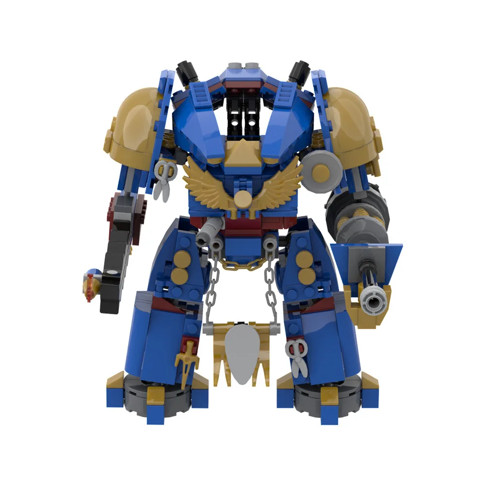 MOC Warhamm Marine Mecha Building Block Model Small Particles Children's Educational Assembly Building Block Toy