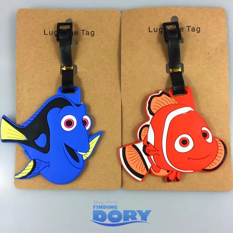 Disney Finding Dory Luggage Tag Silica Gel Suitcase ID Address Holder Baggage Boarding Tag Portable Label