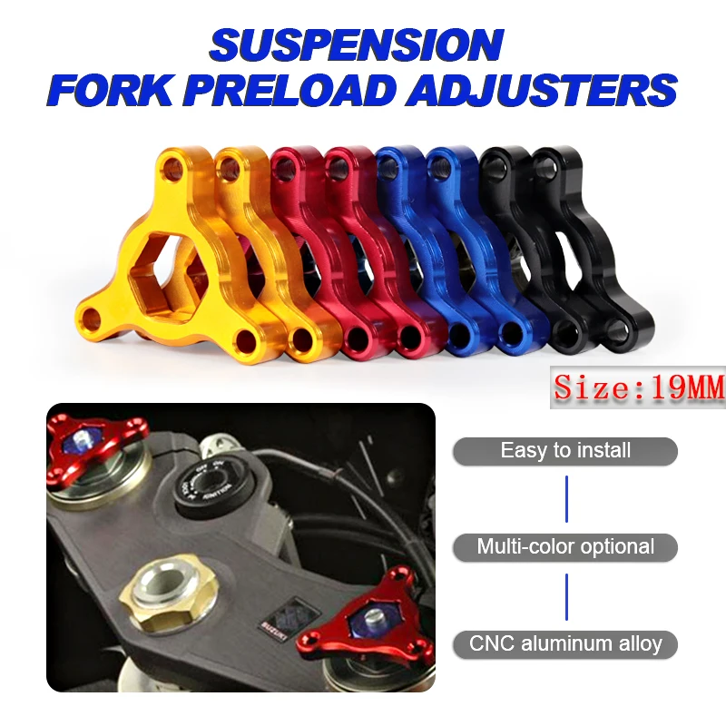 19MM CNC Fork Preload Adjusters For YAMAHA FZ1 YZF-R6 YZF-R1 YZF R1 R6 YZFR1 YZFR6 MT-09 MT09 Motorcyle Suspension Fork