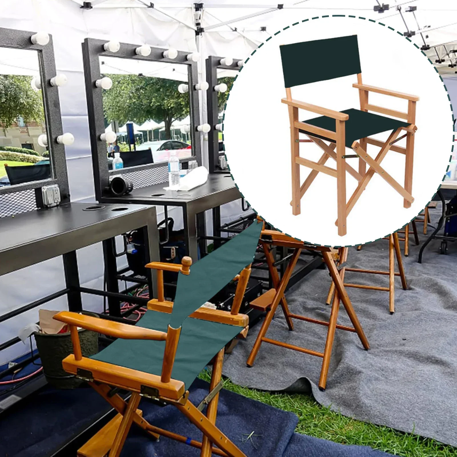 Casual Directors Chair Cover Kit Replacement Canvas Seat And Back Cotton Canvas Stool Protector For Home Director Chair