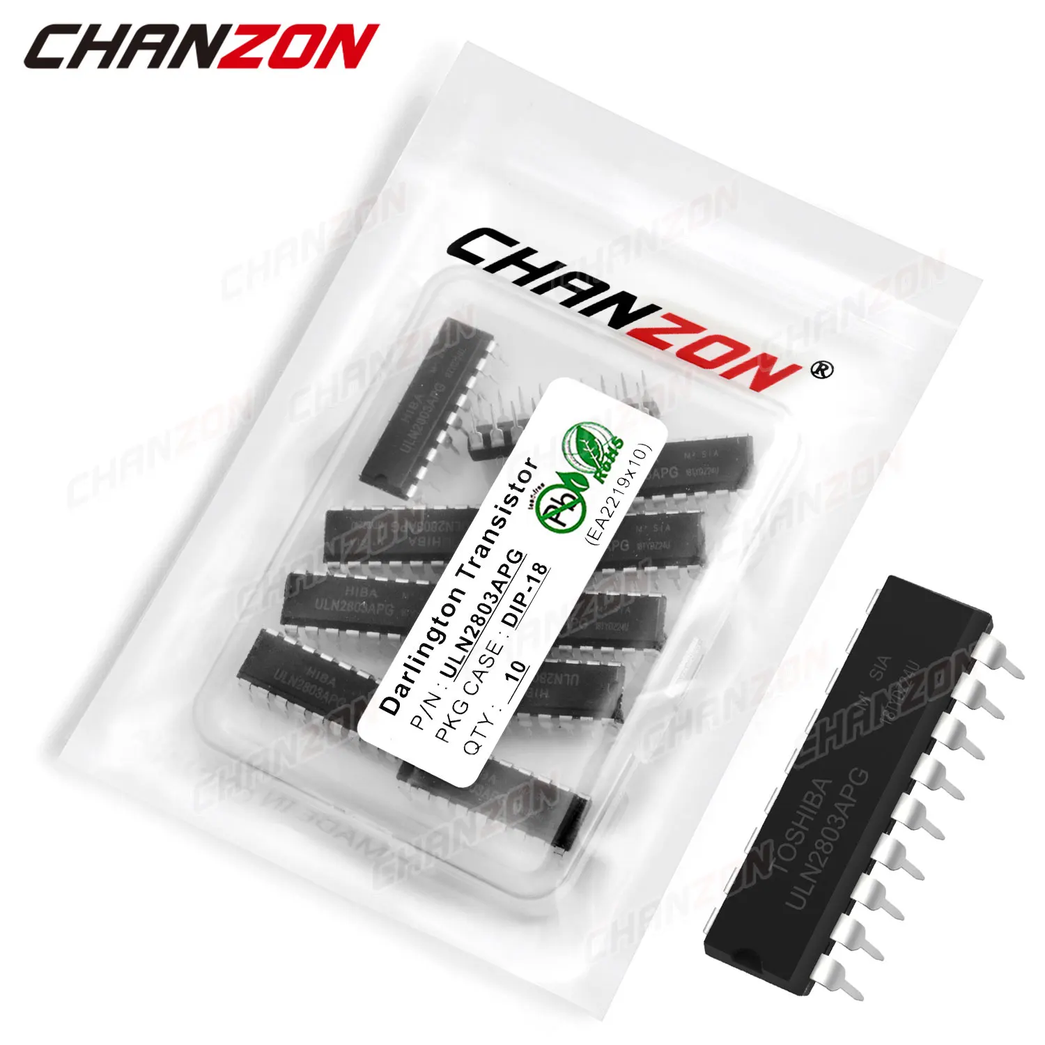 10Pcs ULN2803APG DIP-18 Darlington Transistor Bipolar Junction BJT Triode Triacs Tube Fets DIP DIY 500mA 50V Integrated Circuits