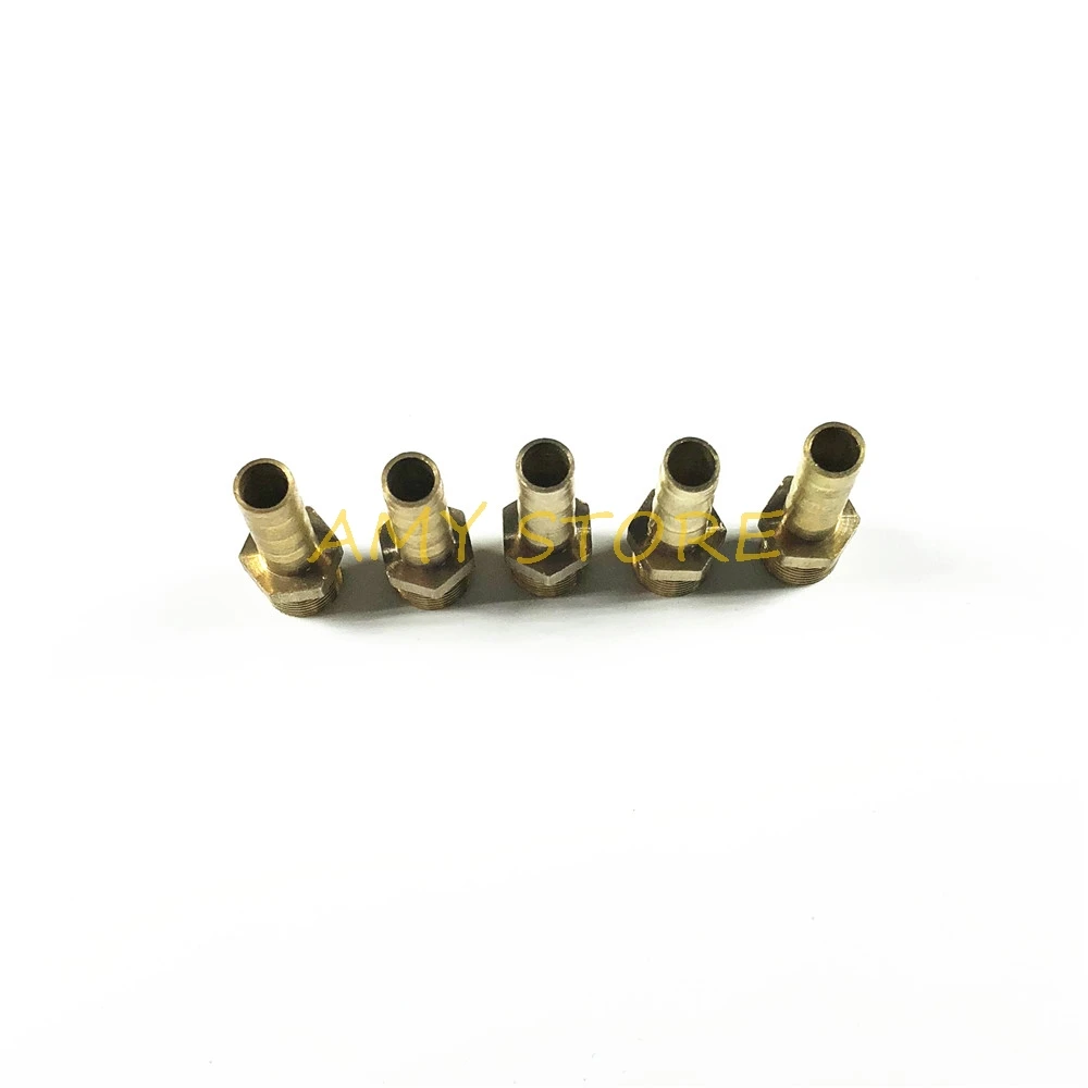 Lot5 Hose Barb ID 4mm x M6 6mm Metric Male Threaded Brass Coupler  Adapter Splicer Connector fitting for Fuel Gas Water