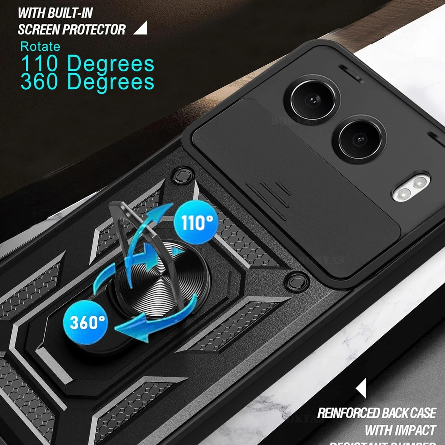 حافظة مدرعة بمسند لهاتف OnePlus Nord 4 5G مع حلقة حماية للعدسة وحامل مغناطيسي Coque Fundas