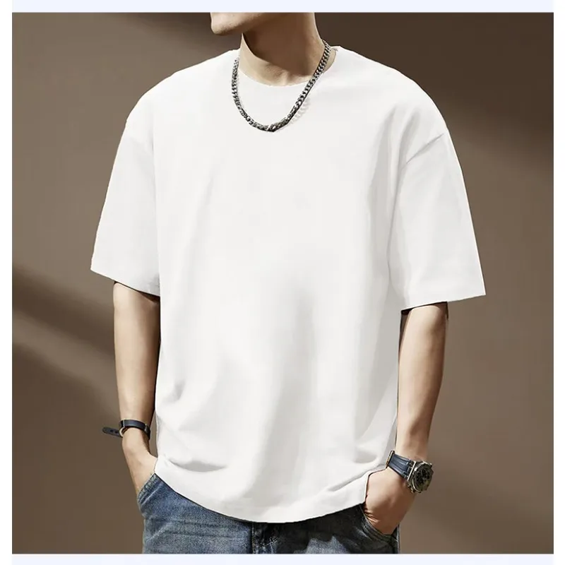 تي شيرت جديد من القطن الخالص بأكمام قصيرة من Marvel للرجال برقبة دائرية فضفاضة غير رسمية بلون سادة ومتعددة الاستخدامات وقميص رياضي بسيط #2